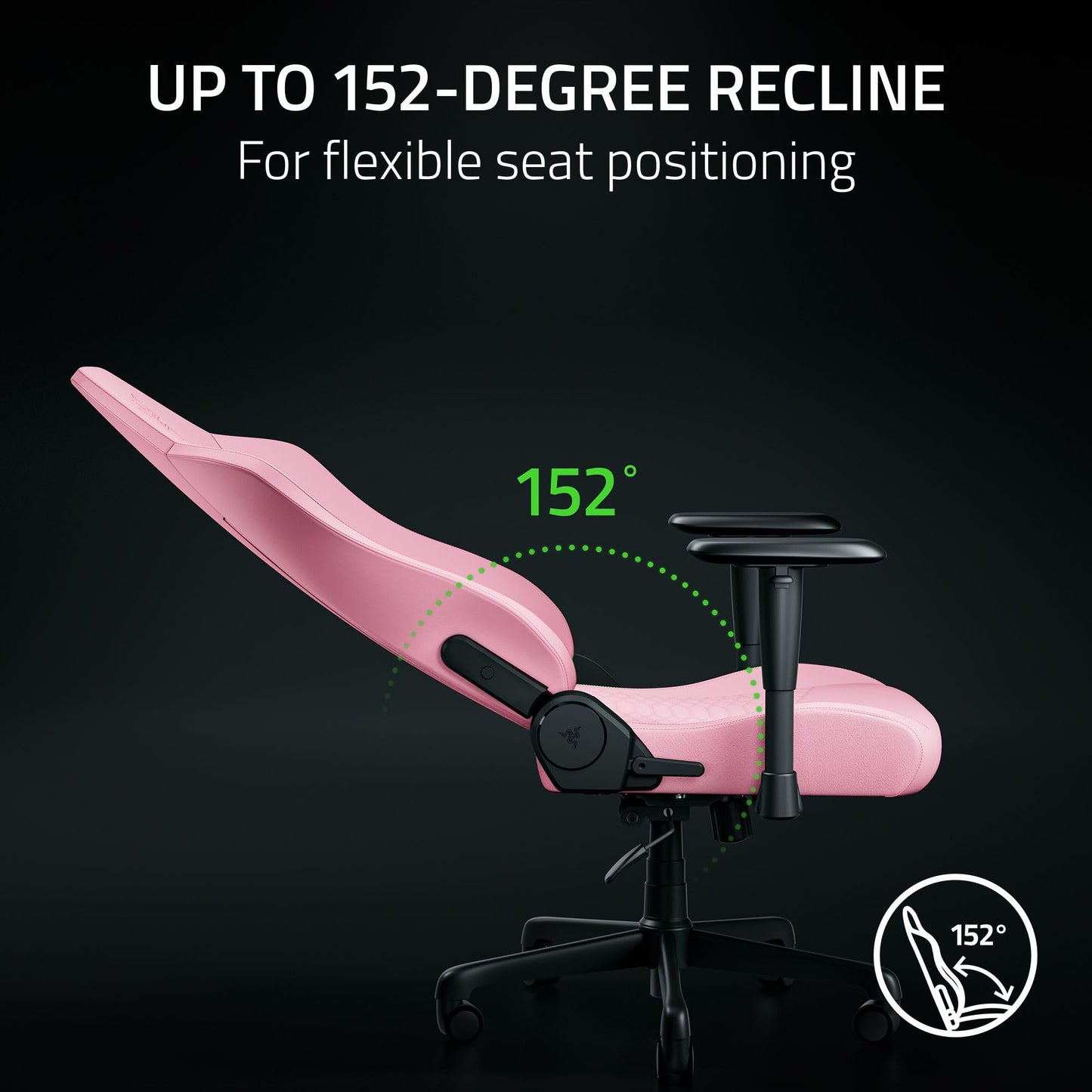 Razer Iskur V2 X NewGen Ergonomic Gaming Chair — Built-in Lumbar Support, Cooltouch Gen-2 EPU Leather, Ultra-Wide Seat Base, Adjustable 152 Degree Recline, Foam Cushions — Quartz