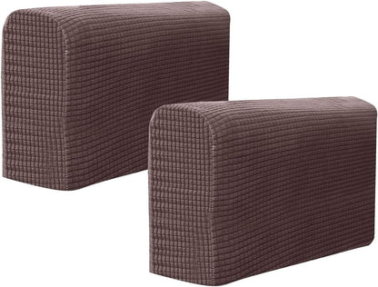 BESPORTBLE Furniture Armrest Protectors, Universal Elastic Sofa Stretch Armrest Cover, 2Pcs (Dark Coffee)