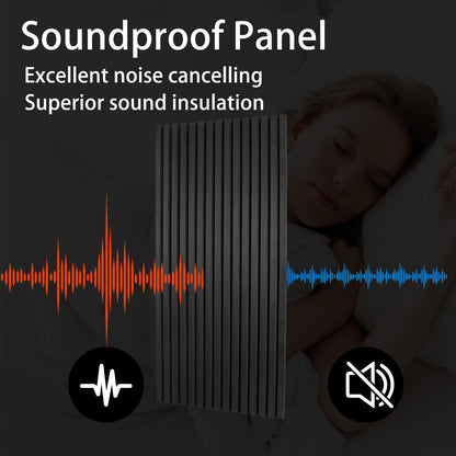 Yun-aeon Matte Black 4 Pack Wood Slat Acoustic Panels 47.2 x 23.6 Inch 3D Fluted Design for Sound Absorbing Wall and Ceiling Noise Reduction Home Theater Office Modern Decor
