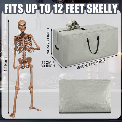 Cozypower Christmas 12ft Skeleton Storage Bag Fit up to 12ft Skeleton Christmas Tree Storage Bag Heavy Duty Extra Large Container with Durable Handles and Dual Zipper Totes 65 x 30 x 30 Inch (Grey)
