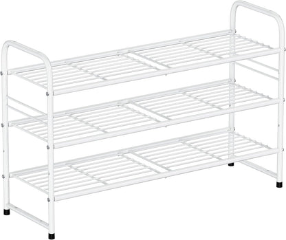 3 33" Closet, SUFAUY Tier Wide White Metal Shoe Rack for Stackable