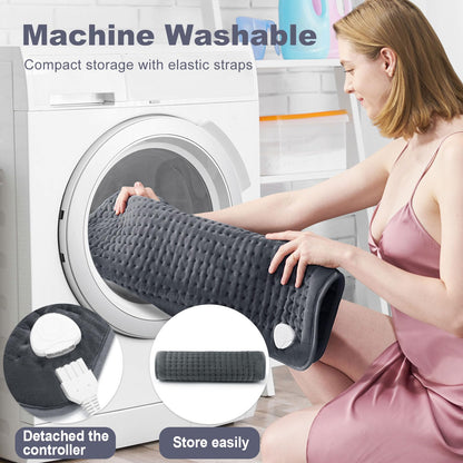 VAAGHANM Heating Pad: 33 x 17 inches Electric Heating Pad for Back Pain Relief -Extra Large Heat Pad for Shoulder/Neck/Cramp/Menstrual Pain - Upgraded 6 Timer & 6 Temperature Controller