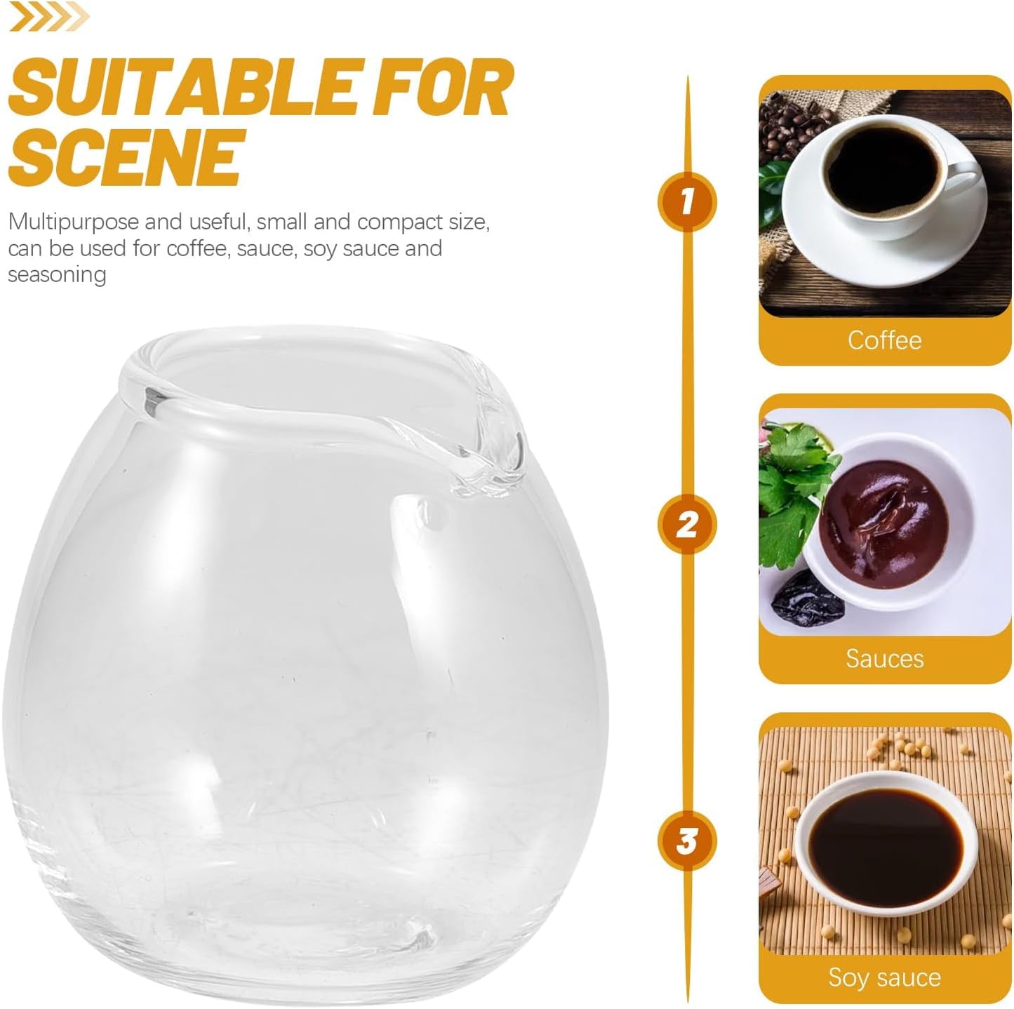 BESTOYARD Mini Glass Milk Cup Pitcher Set, 2 Pcs for Sauce, Maple Syrup, Coffee, Espresso Shots, and Tea