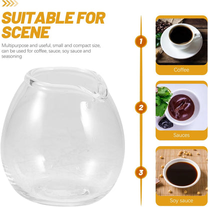 BESTOYARD Mini Glass Milk Cup Pitcher Set, 2 Pcs for Sauce, Maple Syrup, Coffee, Espresso Shots, and Tea