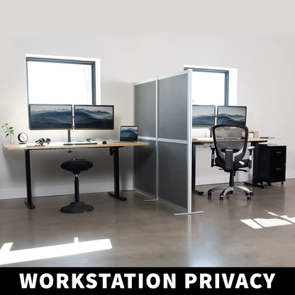 VIVO Modular Wall System, 2 PET Panels, Modern Professional Office Cubicle Dividers, Freestanding Privacy-Screen, 66 inches High, Dark Gray, PP-MWS63D