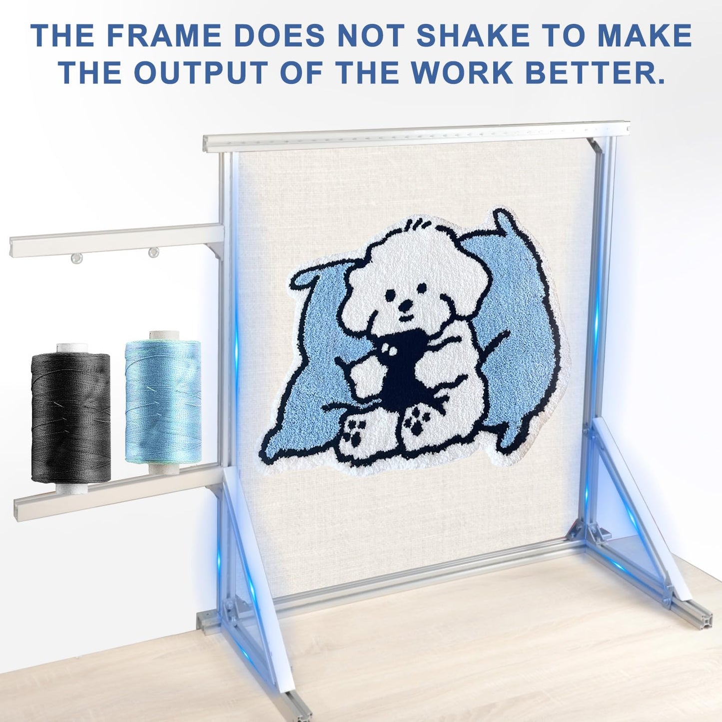 WDWTYZKA Tufting Frame, 35.5in X 35.5in Rug tufting Frame, Aluminum Material Nail Frame,with Rubber Cap Protection, Suitable for tufting Enthusiasts, Desktop Frame.