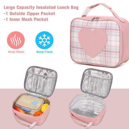 ACESAK Backpack for Girls - Bookbag Backpacks Schoolbag for Girls Kids Teen Women Casual Travel Daypacks - School Bag Elementary Middle School College Cute Backpack with Lunch Box (Pink)