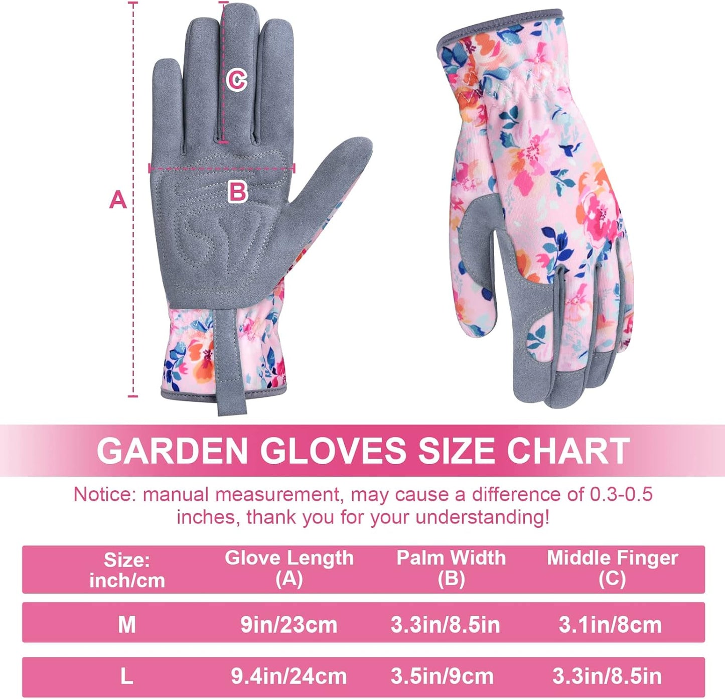 Womens Gardening Weeding Working Gloves - Leather Garden Glove for Women, Thorn Proof for Digging