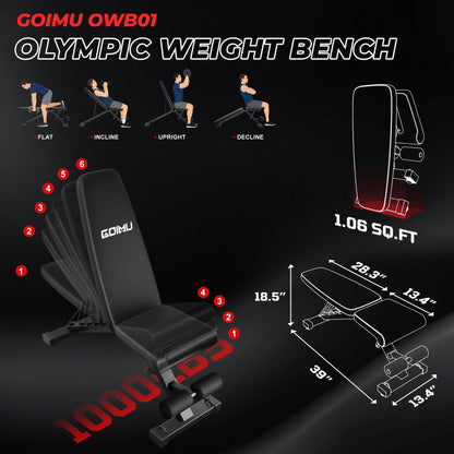 Goimu C1-V4 Power Cage, 2000LBS Squat Rack with LAT Pulldown, Multi-Function Weight Cage Strength Training Machine, Workout Cage with More Attachments for Home Gym Garage (220LBS BK Home Gym Package)
