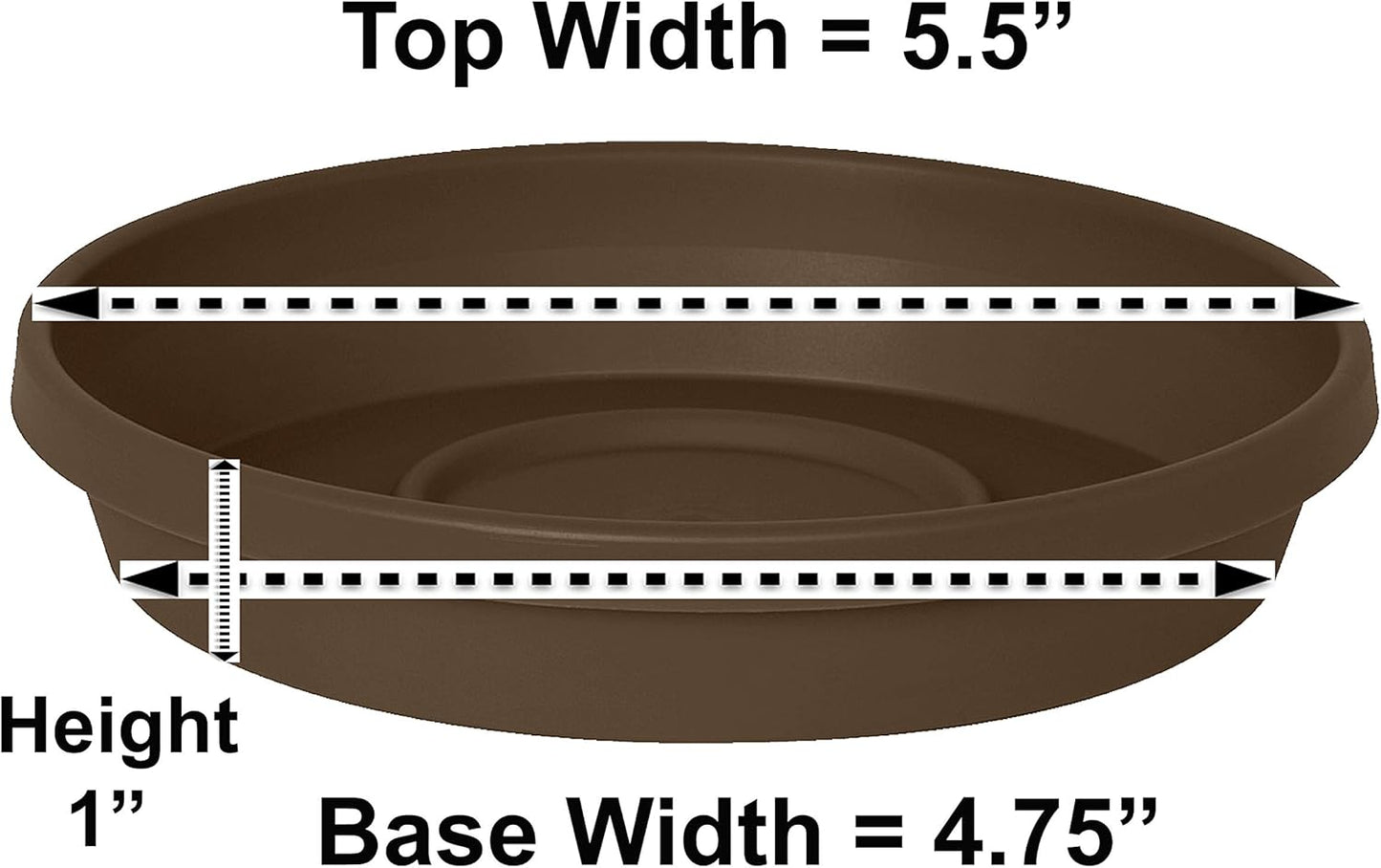 Bloem Terra Plant Saucer Tray for Planters, 3-6" Chocolate Brown