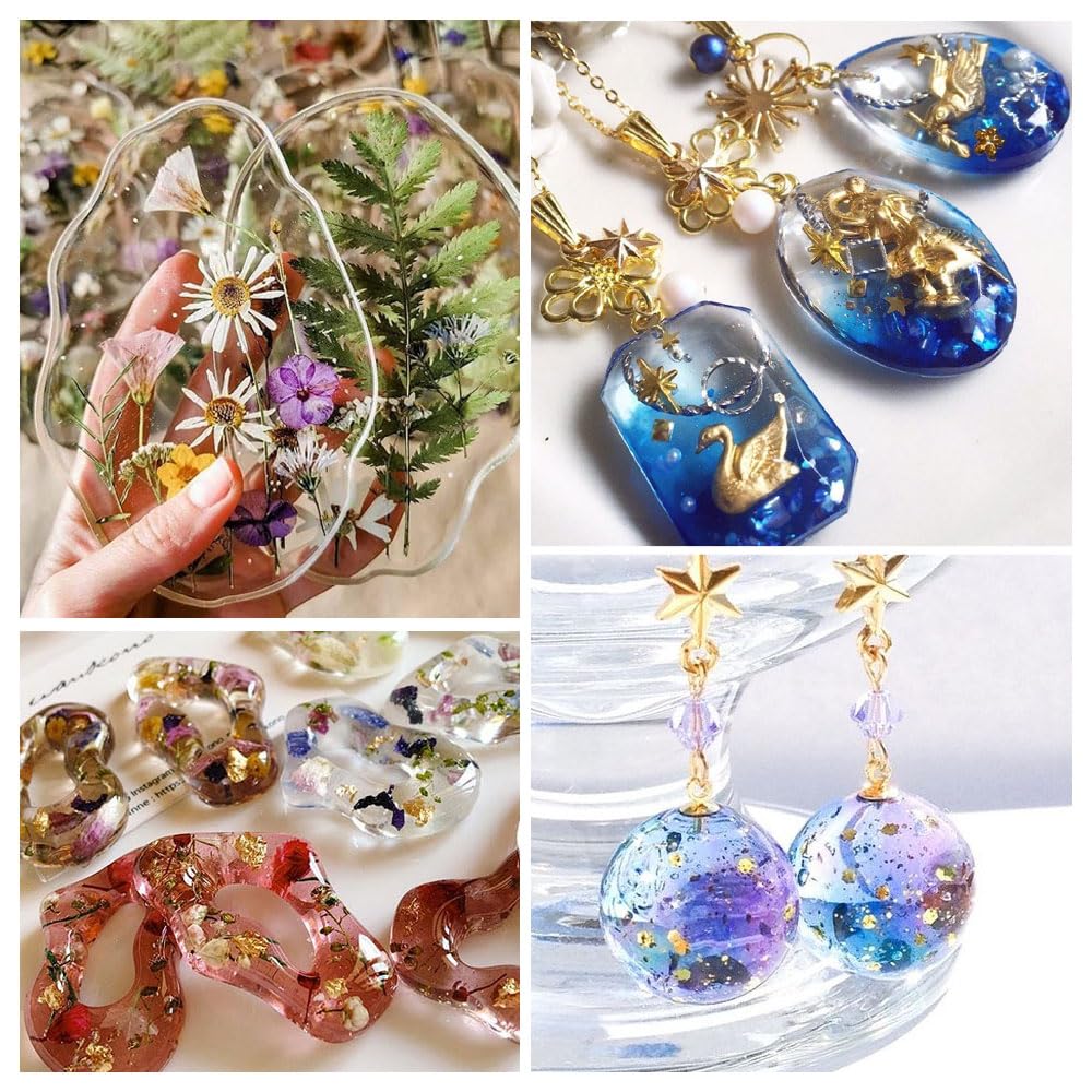 SolaraGlaze UV Resin Kit with Light 240g Hard Type Clear UV Resin Jewelry Making Kit Two-Sided Light and Molds DIY Jewelry Making Supplies for Keychain and Earring