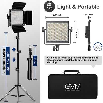 GVM RGB Video Lighting, Bi-Color Led Video Light Kit with APP Control, 2 Packs 850D Photography Lighting Kit CRI 97+ for Web Conference, YouTube, Gaming, Zoom, Aluminum Alloy Shell