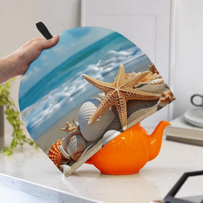 Starfish Teapot Cozy, Insulation Cover to Keep Tea Warm, Kitchen Accessory for Housewife Gift (Blue)