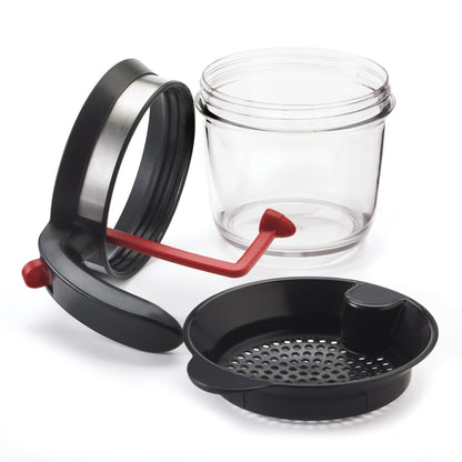 Cuisipro Fat Separator with Bottom Release, Plastic, 4 Cup Strainer with Handle, Grease Strainer Dishwasher Safe, Oil Separator for Kitchen