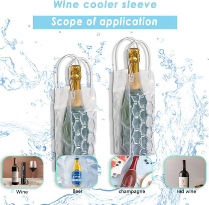 Wine Cooler Sleeve with Protector - Instant Cooling for Red, White, Champagne, or Sparkling Wine (2 pcs)