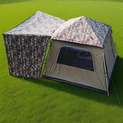 Trend Tents Instant Pop Up Camping Tent for 2-4 People 9.8x9.8ft Cabin Tent with 8ft Standing Height, Waterproof Rainfly, 300GSM Poly-Cotton Canvas, Automatic Setup for Glamping & Family Camping