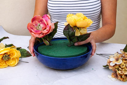 FLOFARE Pack of 6 Floral Foam Round Blocks for Flower Arrangements, Green Florist Flower Foam for Fresh & Artificial Flowers, 6.5" Wedding & Party Décor