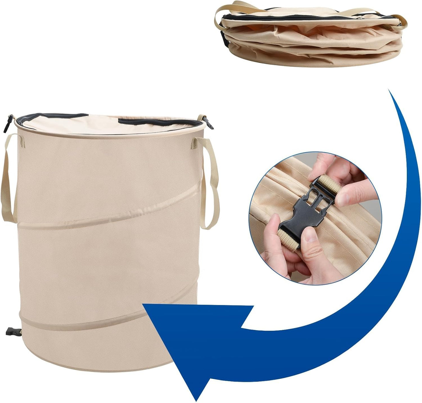 24 Gallons Collapsible Reusable Bags with Gloves, Camping Trash Can with Lid, Pop Up Garbage Can for Outdoor, Large