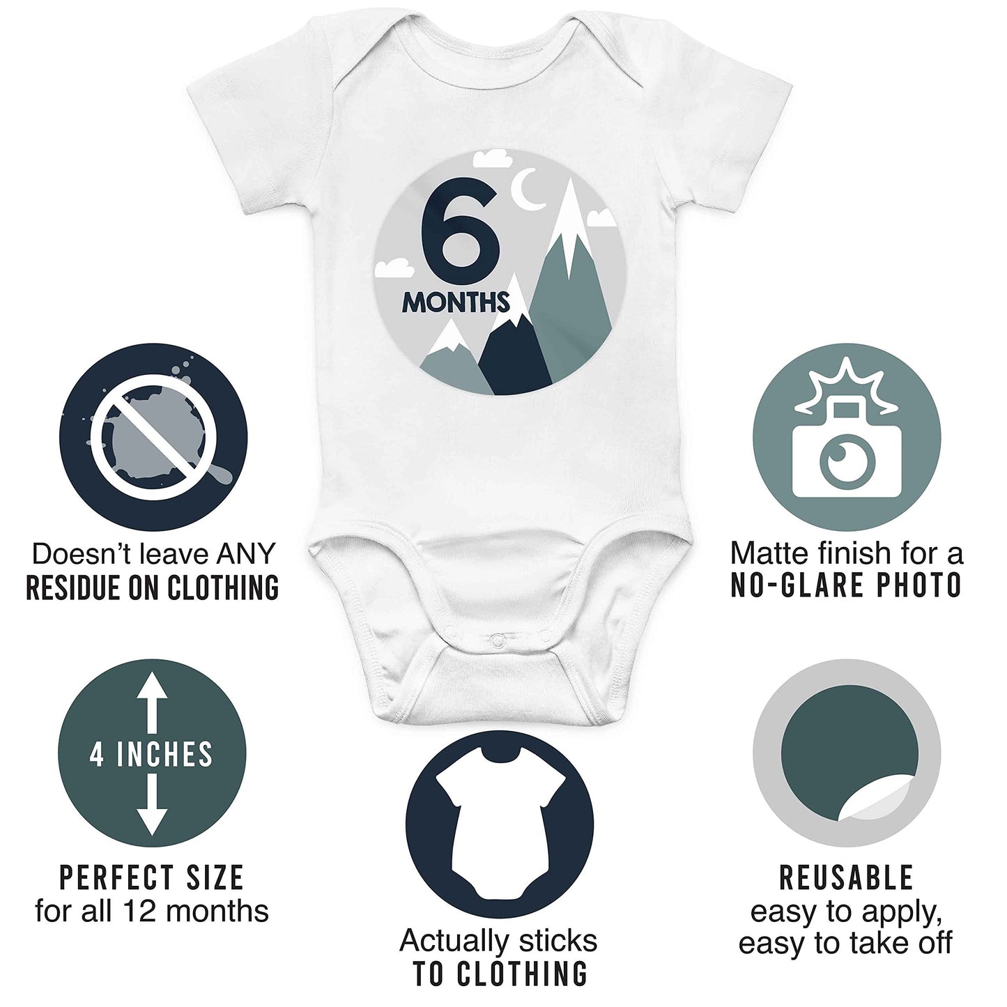 20 Monthly Baby Milestone Stickers Boy - Adventure Baby Monthly Milestone Stickers for Baby Boy, Milestone Baby Monthly Stickers, Baby Month Stickers for Baby Photo Props, Monthly Baby Stickers Boy