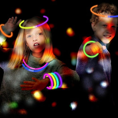 Glow Sticks Party Pack - 250 Neon Glow Bracelets & Necklaces for Kids | Perfect for 4th of July Celebrations