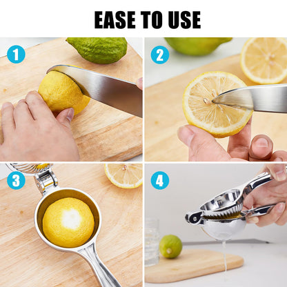 COKORA Lemon Squeezer Manual, Large Handheld Metal Lemon Juicer Squeezer Dishwasher Safe, Heavy Duty Lemon Press Squeezer is Suitable for Lemon, Lime, and Citrus,Easy to Use and Clean - Silver