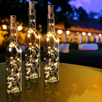 12 Sets 30 Decoration(375 ml,Warm Rtteri Small Empty Wine Bottles with Cork Lights Centerpiece and LED Battery Operated