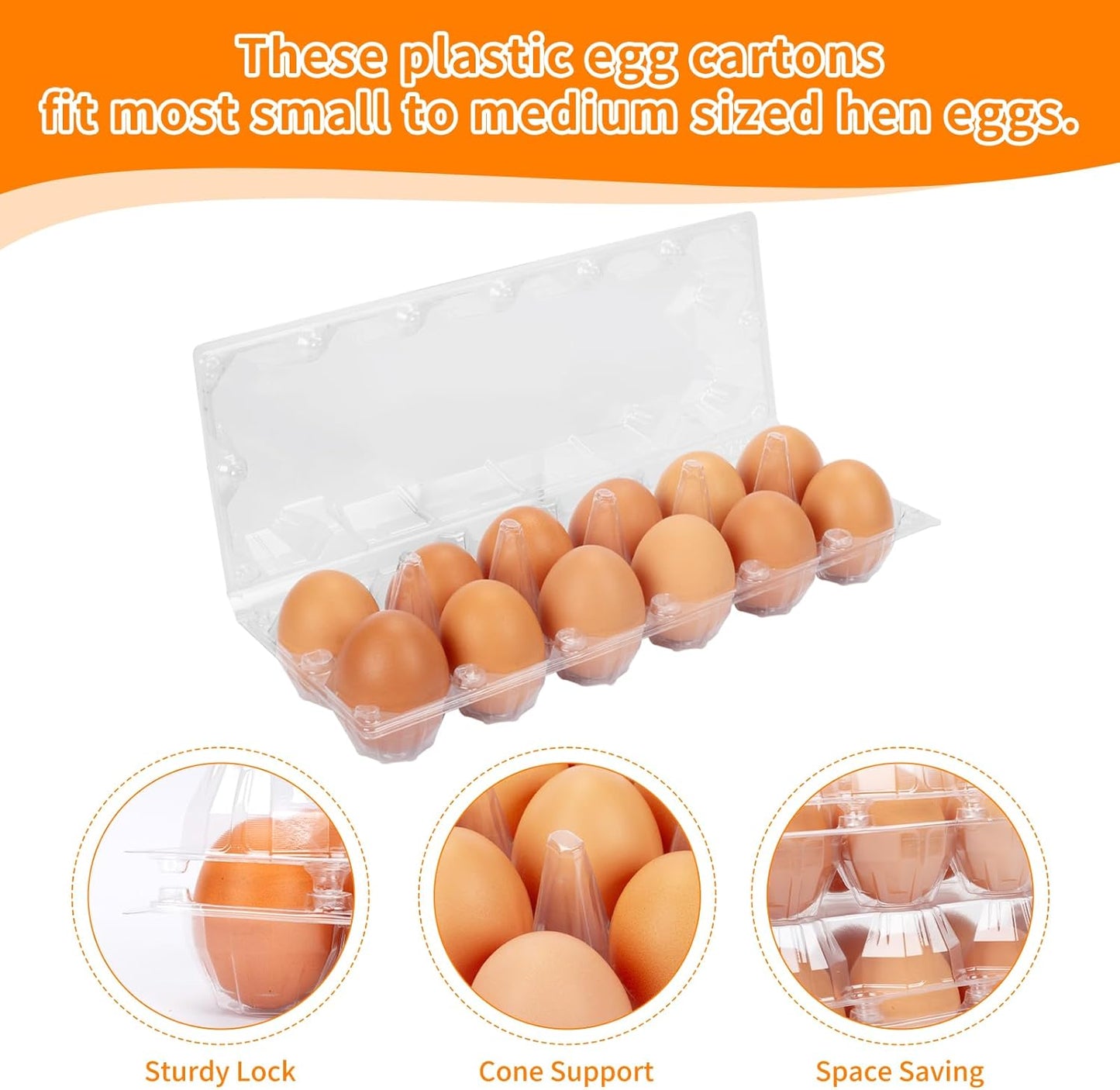 120 Pack 12 Count Dozen Commercial 2x6 Egg Cartons Cheap Bulk Egg Containers for Chicken Eggs, One Empty Egg Cartons