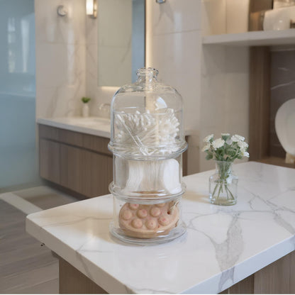 Ums 3 Tier Glass Jars with Lid, Cookie Jar, Candy Jars for Candy Buffet, Apothecary Jars, Kitchen & Bathroom Organizers and Storage