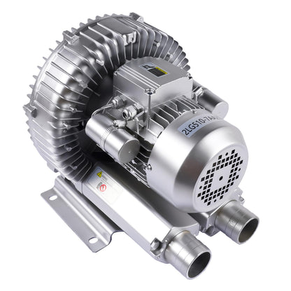 TEKKOAUTO Industrial Vacuum Pump for Factory Ventilation Dust Removal, 220V/380V AC Three Phases Regenerative Blower, 1.5KW, Maximum Rated Airflow 263m³/h (155CFM)