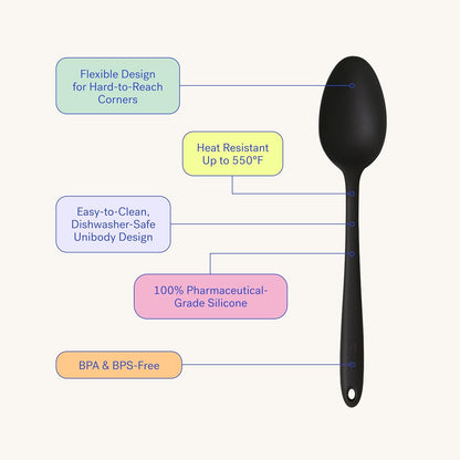 GIR Premium Perforated Spoon, Non-Stick Heat Resistant Silicone Straining Spoon, 13 IN, Navy (GIRSNH381NVY)
