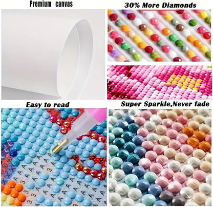 5D Red Barn Farm Diamond Art 12x16 Inch Full Drill Diamond Painting Kits for Adults & Beginners - DIY Art Crafts for Relaxation and Home Wall Decor 621A