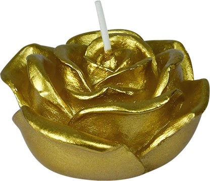 Zest Candle 12-Piece Folding Candles, 3-Inch, Metallic Gold Rose