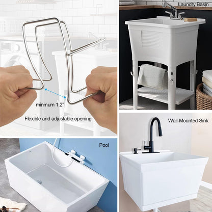 Adjustable Washing Machine Drain Hose Holder, Washer Drain Hose Guide Assembly, Hose Clamp Clip