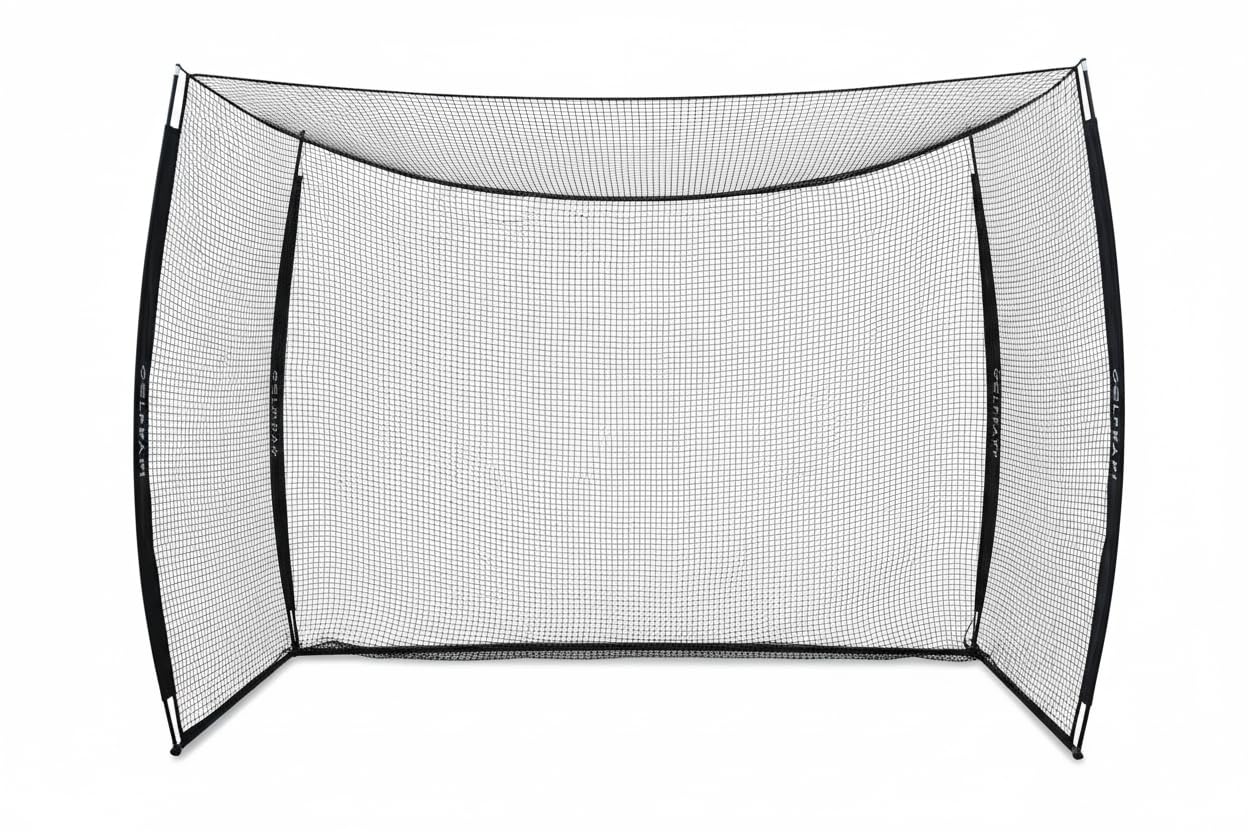 GOLF PAPi Mobile Golf Simulator Net – 10ft Compact Practice Net with Steel Frame & Impact Screen – Indoor & Outdoor Golf Training for Backyard, Garage & Home Sim Setup (Without Simulator Screen)