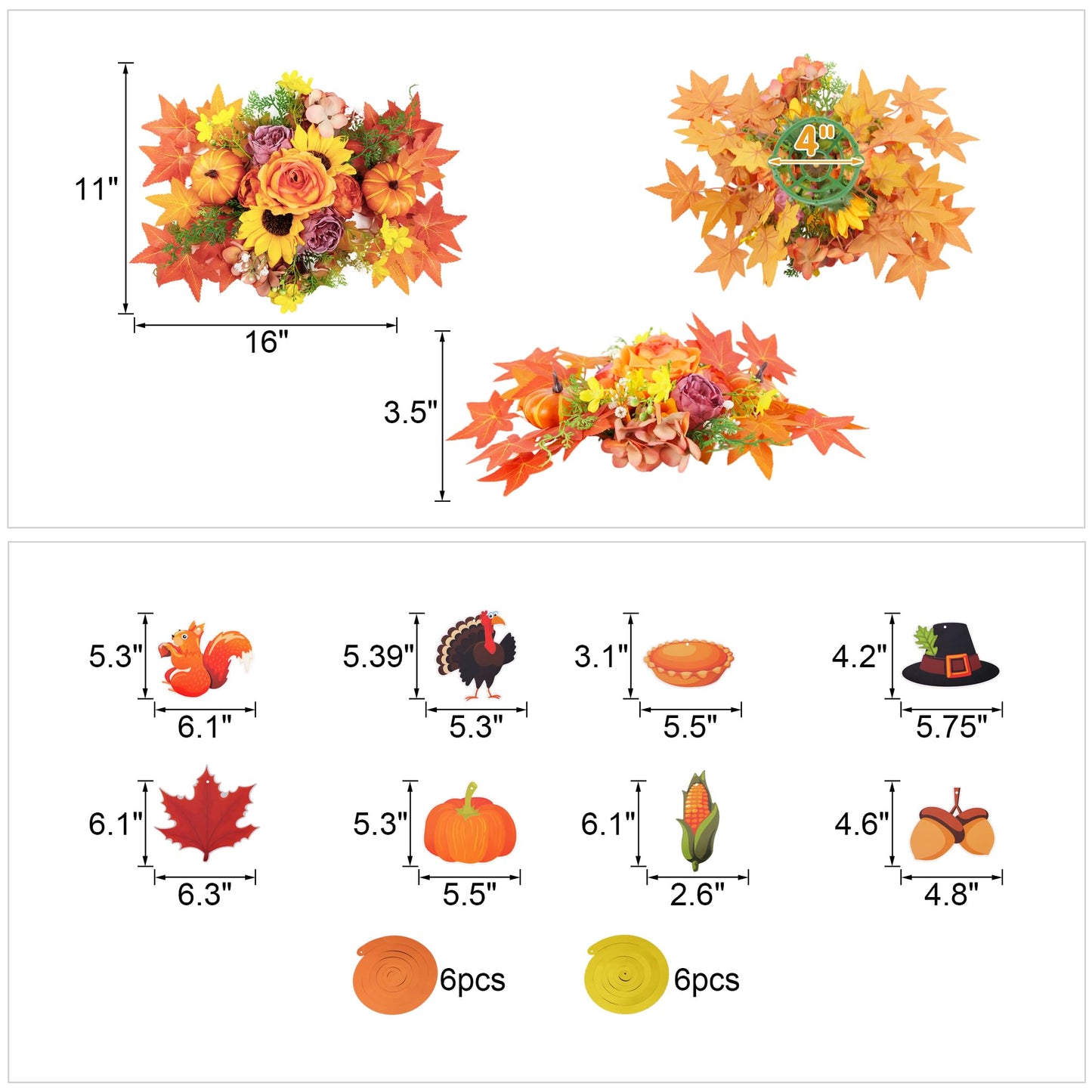 Party to Be Thanksgiving Decorations Set of 38 Pieces Friendsgiving Balloon Banner, Hanging Swirls, Pumpkin and Turkey Balloon Kit, Artificial Flower Dinner Table Centerpiece Fall