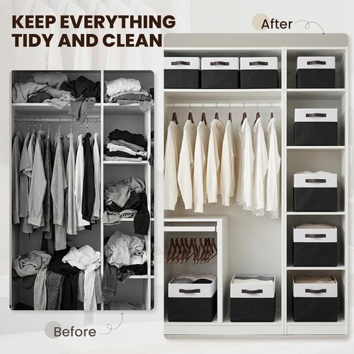 Criusia Closet Organizers - 6 Pack Storage Bins for Clothes & Bedding | Under Bed Containers (14L x 10W x 9.5H)