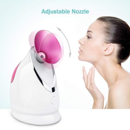 EZBASICS Facial Steamer Ionic Face Steamer for Home Facial, Warm Mist Humidifier Atomizer for Face Sauna Spa Sinuses Moisturizing, Unclogs Pores, 1 Pack + 5 Stainless Steel Skin Kit Blue