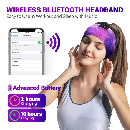 LC-dolida Sleep Headphones Bluetooth Headband Sleeping Wireless Headband Headphones with Thin HD Stereo Speakers Perfect for Side Sleepers, Sport, Yoga, Travel