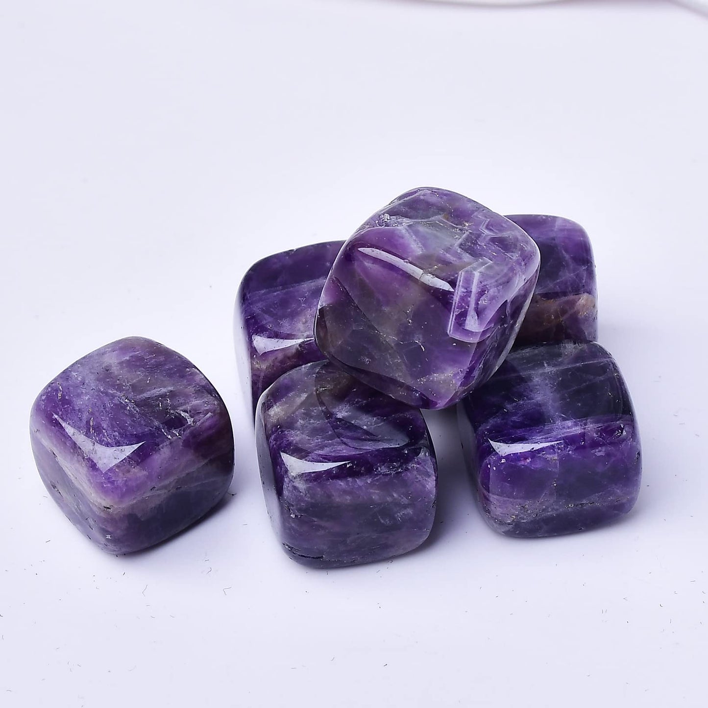 FZBHRO Amethyst Whiskey Stones Chilling Crystal Ice Cubes for Drinks Whiskey Rocks 0.7-0.8" Wine Cubes Gifts for Women Set of 6