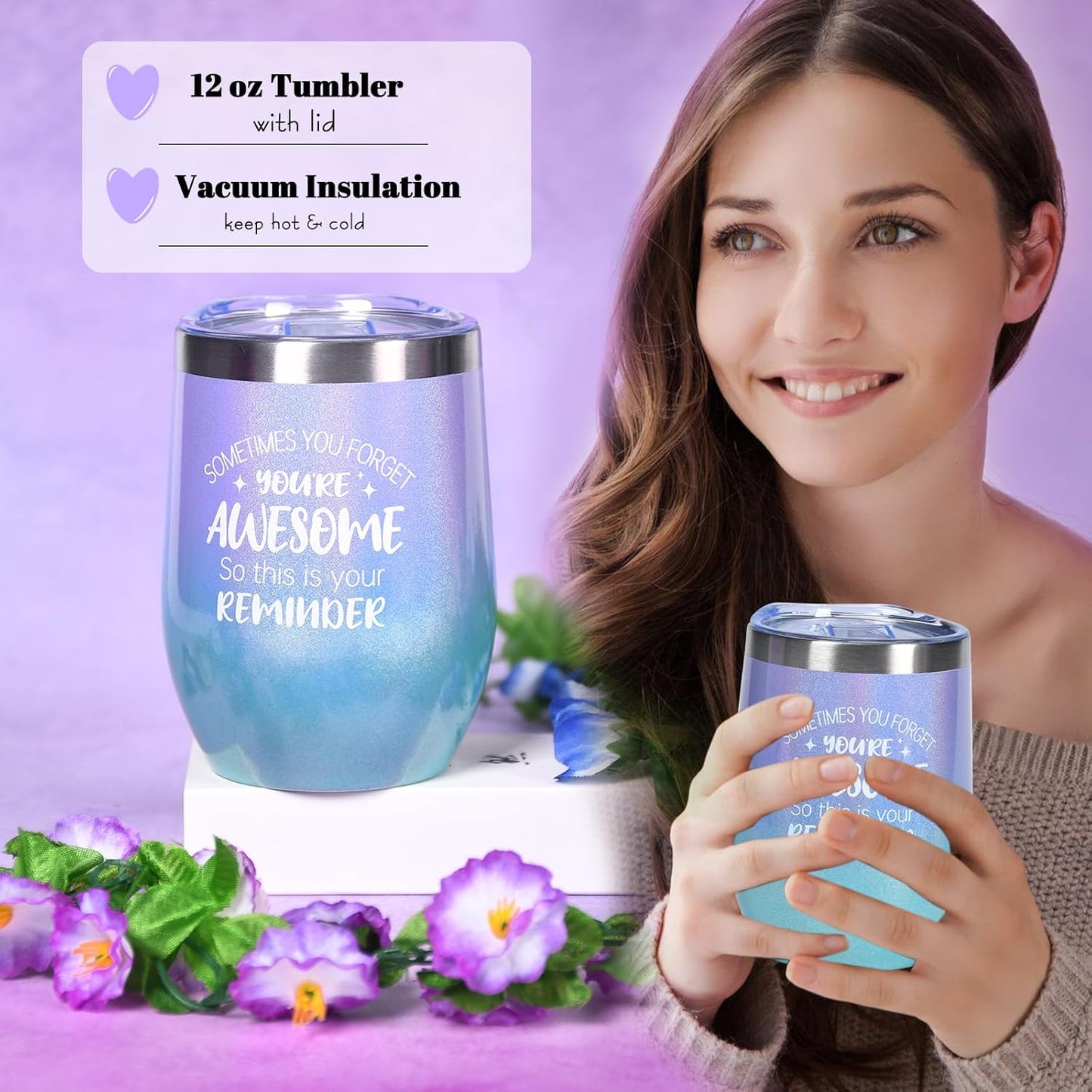 Gifts for Women, Mom, Wife, Girlfriend, Sister - Lavender Spa Gift Basket Set for Birthday, Christmas, Valentine's Day