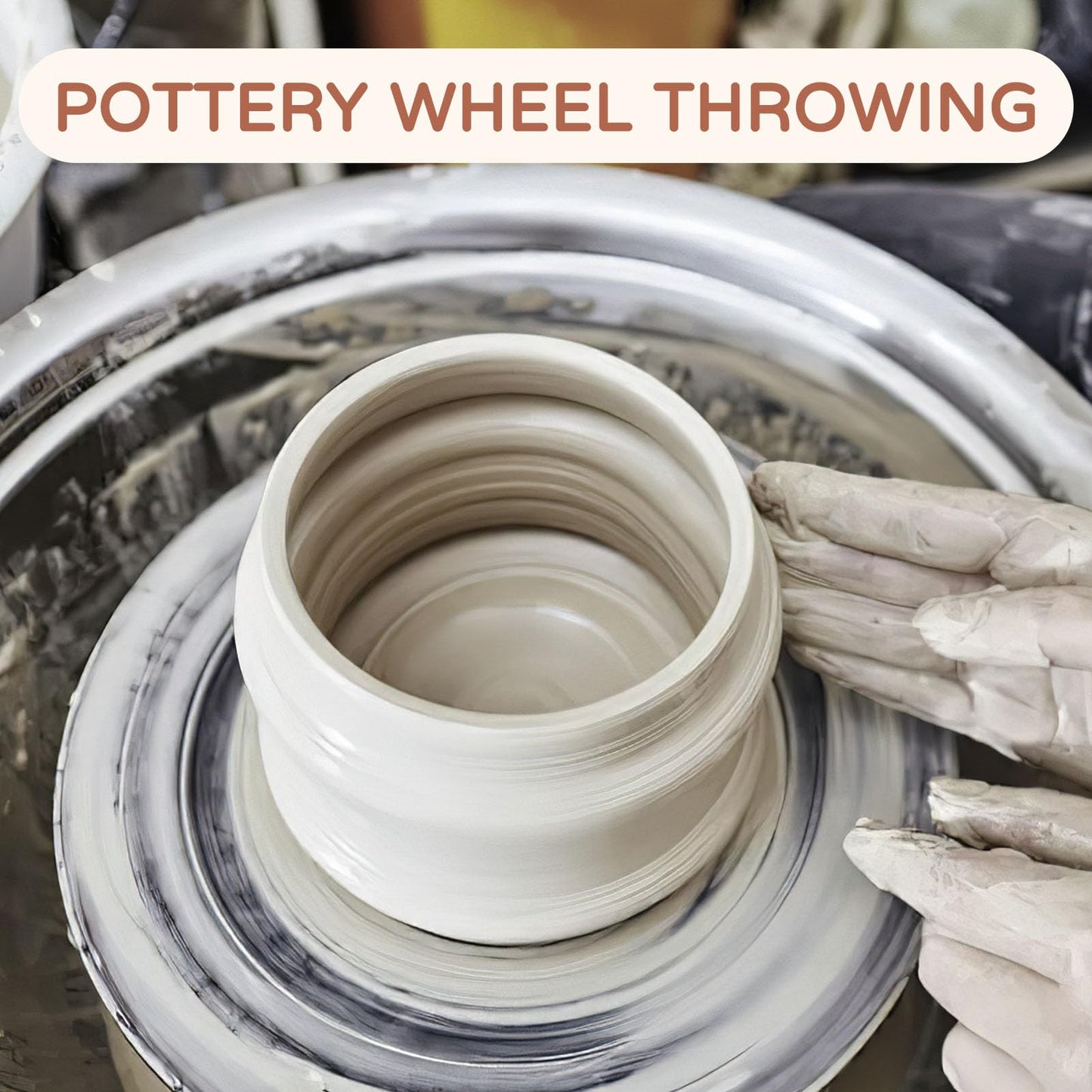 10LBs Natural Air Dry Clay Bulk, VIBRATITE All-Purpose Modeling Sculpting Pottery Clay with 40Pcs Pottery Tools Kit for Beginners and Professional (White)