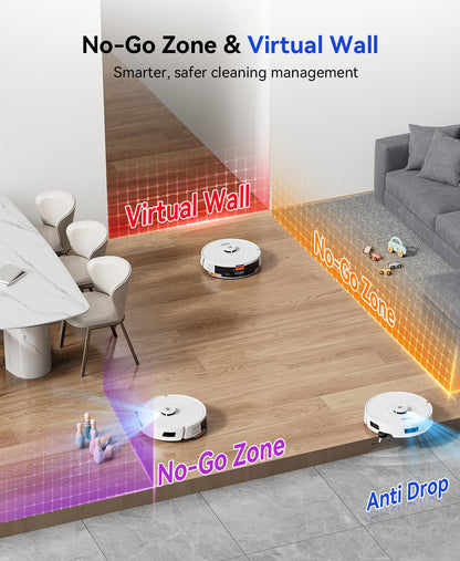 Redroad Robot Vacuum and Mop 20,000Pa Robot Vacuum Cleaner,120Day Self Emptying Vacuum Robot,Lidar Navigation,5G/2.4GWiFi APP Aspirateur Robot,Self-Charging Robot Vacuums for Pet,Floor,Carpet R11White