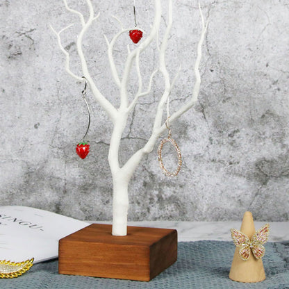 XANHOY Jewelry Stand Tree Small Jewelry Organizer Necklace Holder Rack Display Tower With Wooden Base For Earring Stand