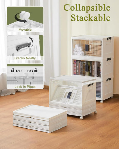 OlarHike 48QT Storage Bins - 3 Pack with 8 Packing Cubes for Organized Travel & Home Use