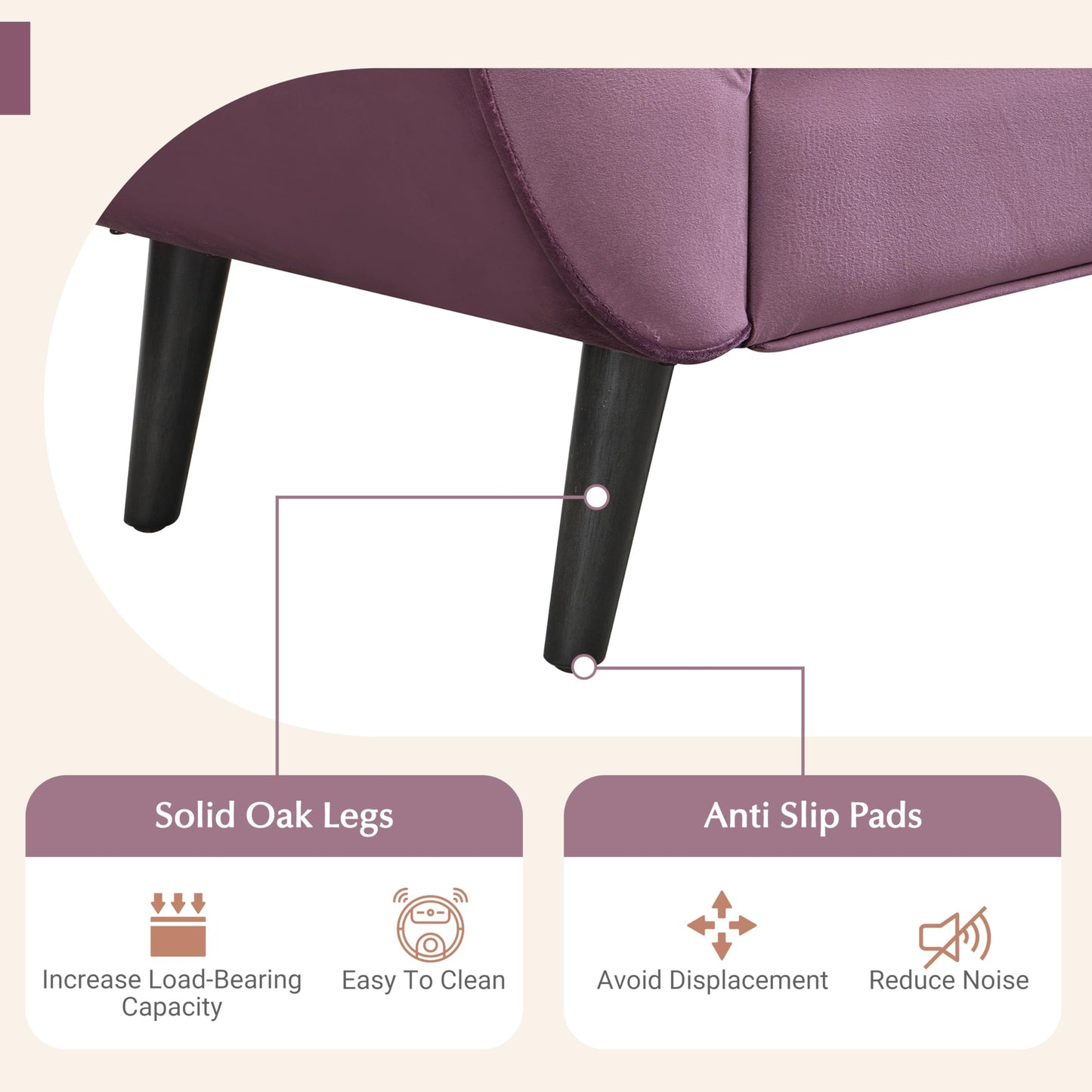 Christopher Knight Home Jolie Modern Velvet Upholstered Ottoman Bench with Pillow, Wooden Bedroom End of Bed Bench, Entryway Ottoman Foot Rest, Living Room Sofa Extra Seat, Purple