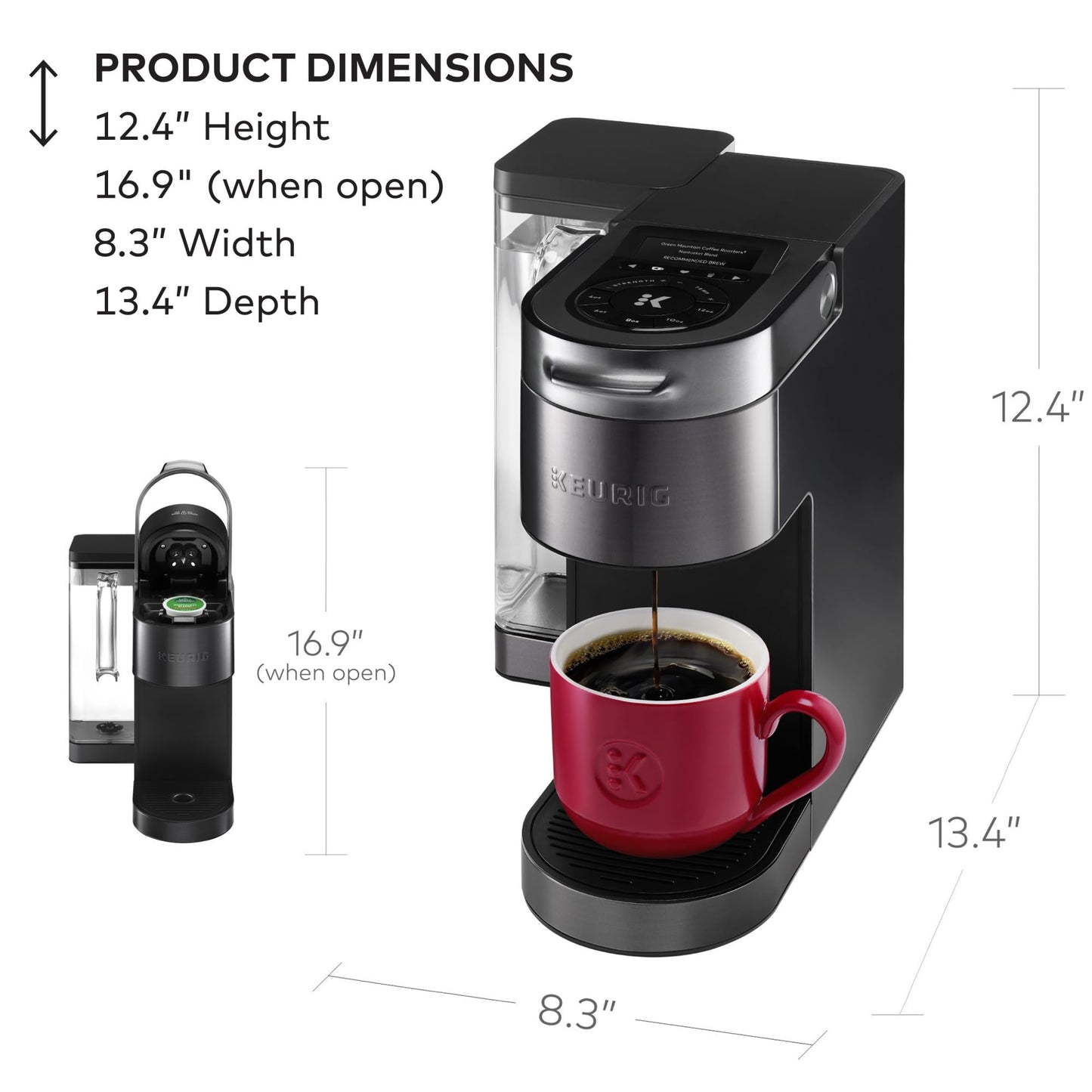 Keurig K-Supreme Plus SMART Coffee Maker, Single Serve K-Cup Pod Coffee Brewer, BREWID and MultiStream Technology, 78 Oz, Black