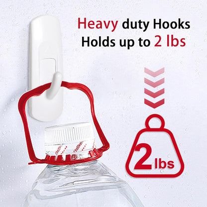 Skiennix Heavy-Duty Adhesive Wall Hooks - 20 Medium No-Damage Utility Strips for Towels, Coats, Keys