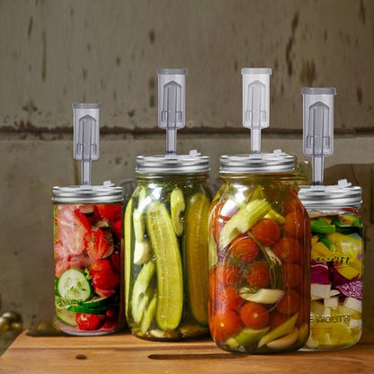 Galssmagic 32 oz Fermentation Jar,2 Pack Fermentation kit with Fermenting Weights and Airlocks,Pickle Jar for Fermenting,Pickling,Canning,Mead Making