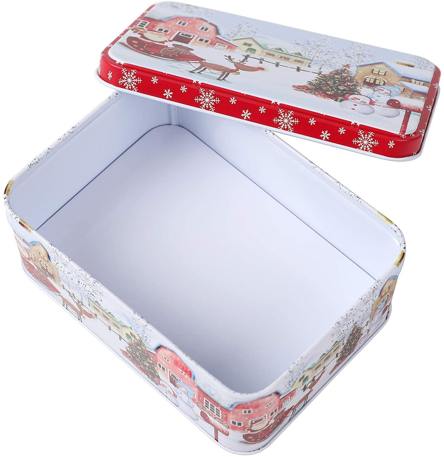 Christmas Cookie Tins Cookie Jars Food Storage - Decorative Cookie Gift Tins, Extra Thick Metal (1)