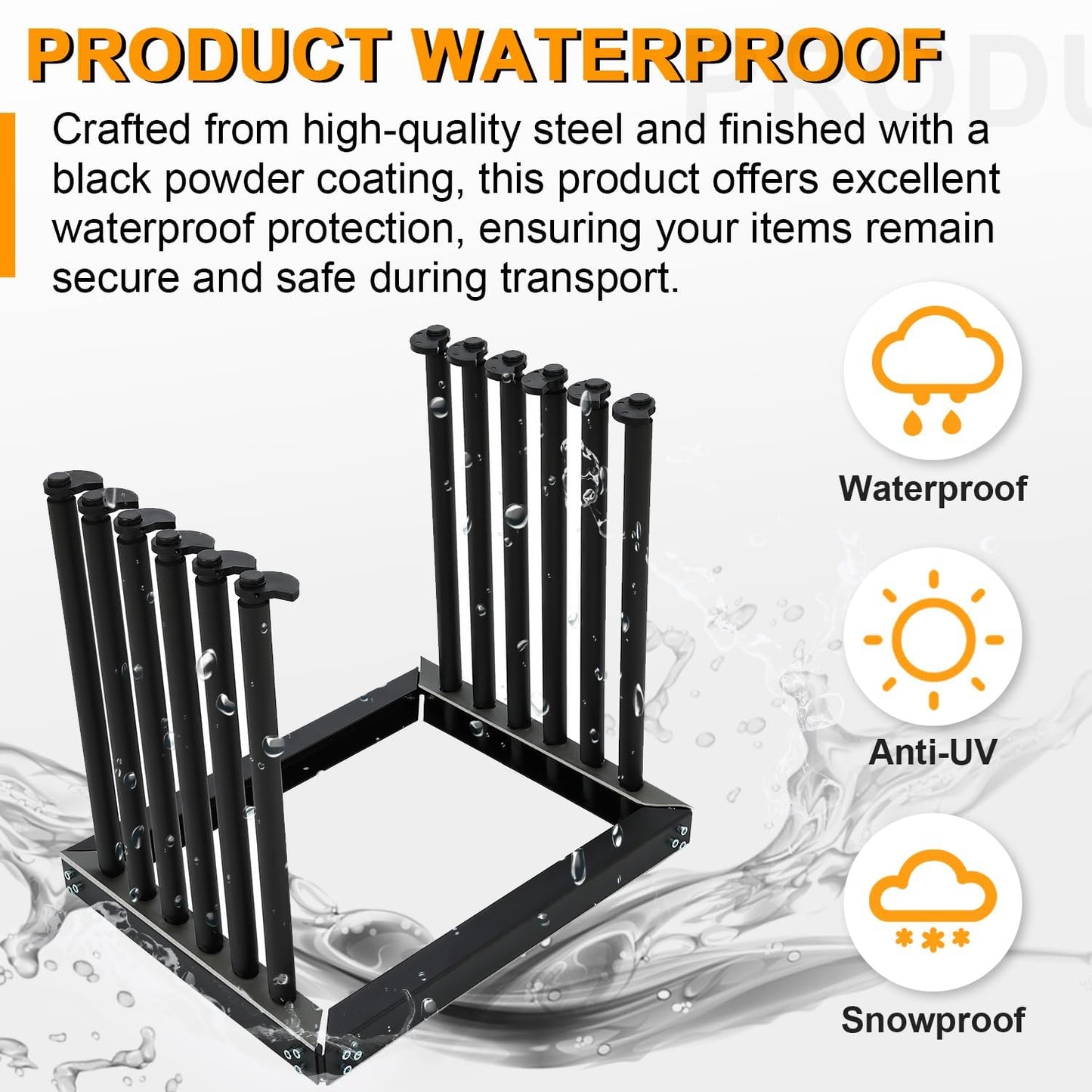 ECOTRIC 5-Lite Windshield Glass Rack 24-Inch Height Windshield Rack Auto Glass w/Rubber Foam Pads, Mast Locks Replacement Windshield Window Holder Steel